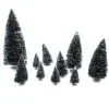 ACCESSOIRE VILLAGE DE NOEL 10 SAPINS VERT