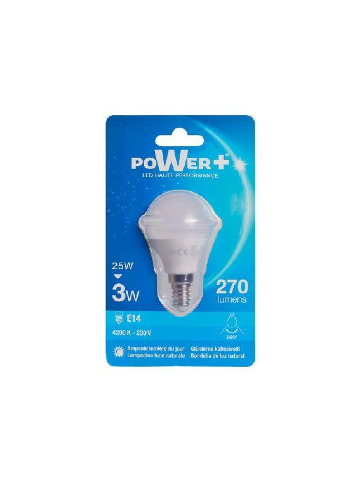 AMP.LED E14 3W 25W G45 LIC