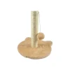ARBRE A CHATON SOCLE TETE DE CHAT ET JOUET 30X33CM ECRU