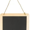 ARDOISE BOIS DOUBLE FACE A SUSPENDRE 25 X 18.5 X 1 CM