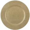 ASSIETTE DE PRESENTATION EN PLASTIQUE BROSSE JAUNE OR 33CM