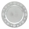 ASSIETTE PRESENTATION FLOCON ARGENT 33CM