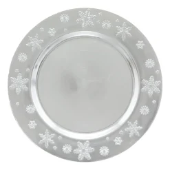 ASSIETTE PRESENTATION FLOCON ARGENT 33CM