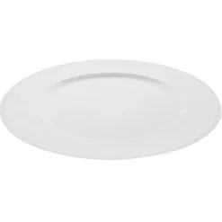 ASSIETTE RONDE CREUSE ARGENT BORD POIS 33X1.5CM