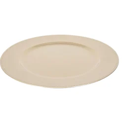 ASSIETTE RONDE CREUSE DORE BORD POIS 33X33X1.5CM