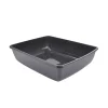 BAC A LITIERE PLASTIQUE SANS BORD ANTHRACITE D.46X36X12CM