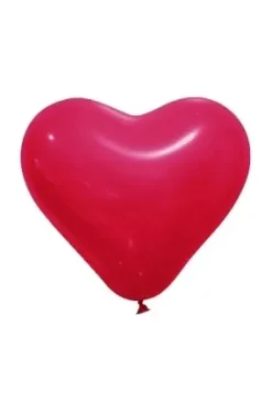 BALLON OPAQUE FORME COEUR X8 PIECES ROUGE