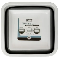 BASSINE CARREE RETRACTABLE 8L BLANC GRIS