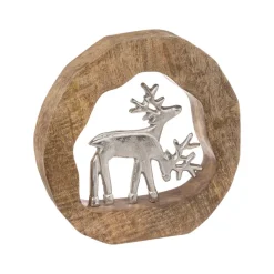 BOIS CERCLE RENNE METAL 25CM