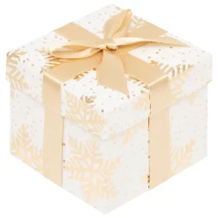 BOITE CADEAU OR BLANC D.15X15X12CM