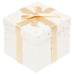 BOITE CADEAU OR BLANC D.13X13X11CM