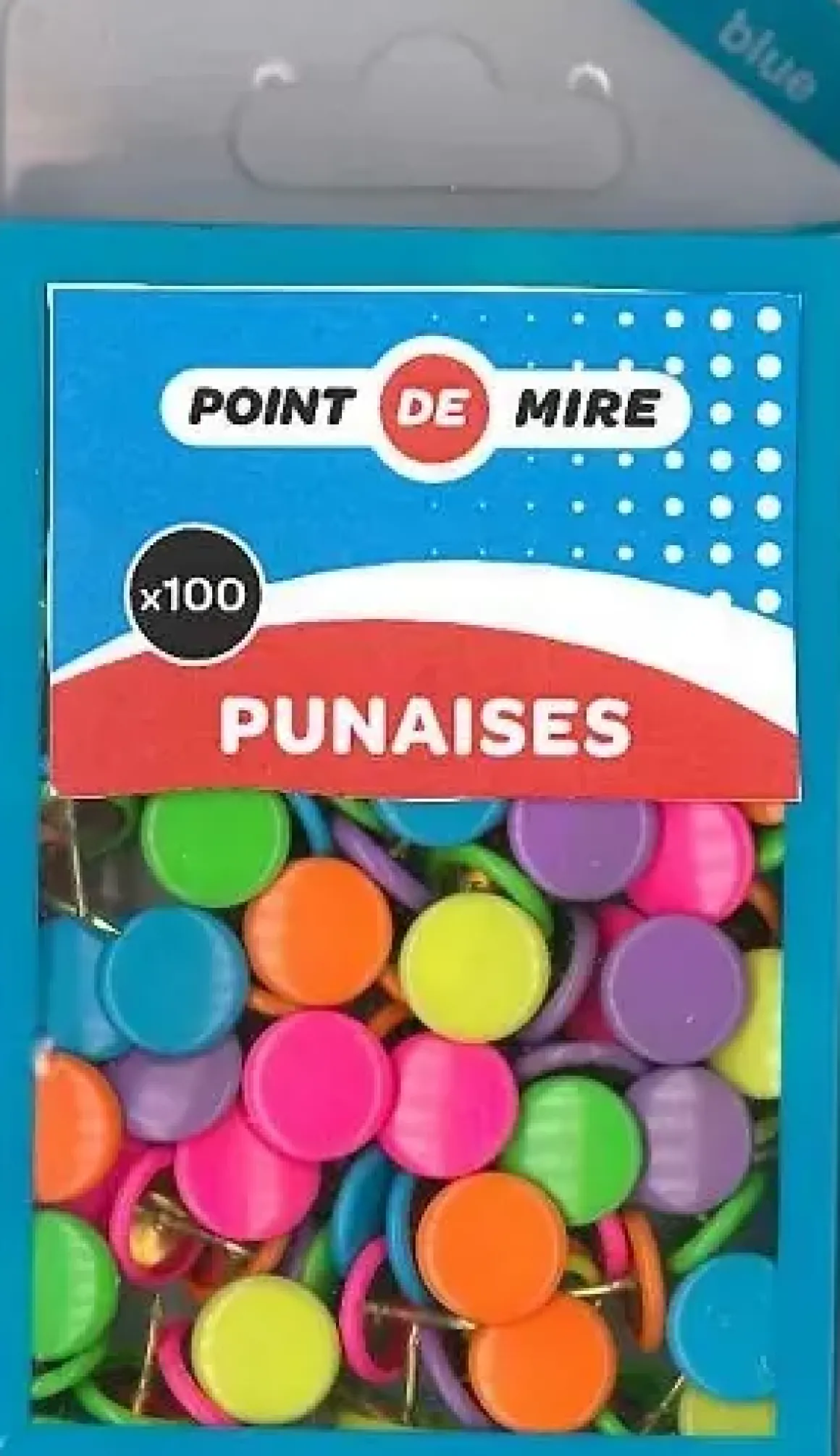 BOITE DE 100 PUNAISES COULEUR