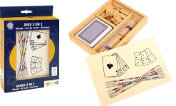 BOITE JEUX BOIS 3 EN 1 MIKADO DOMINO 54 CARTES