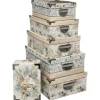 BOITE RECTANGLE CERF NEIGE D.44X31X15CM