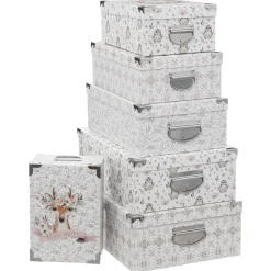 BOITE RECTANGLE DOUCEUR NEIGE D.48X33.5X16CM