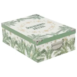 BOITE RECTANGLE GIVRE D HIVER D.28X19.5X10.8CM