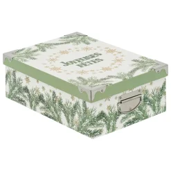 BOITE RECTANGLE GIVRE D HIVER D.28X19.5X10.8CM