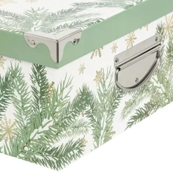BOITE RECTANGLE GIVRE D HIVER D.48X33.5X16CM