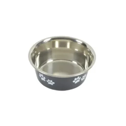 BOL MOTIF PATTES 200ML 12X9.5CM NOIR BRILLANT