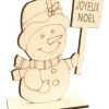 BONHOMME DE NEIGE BOIS A ASSEMBLER 14.6X11X0.4CM
