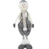 BONHOMME DE NEIGE GRIS BLANC EXTENSIBLE H72CM