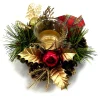 BOUGEOIR GARNI TARTAN ET DORE D.15CM