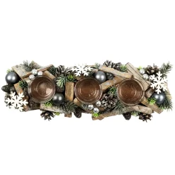 BOUGEOIR PERLES ET FLOCONS D.39CM
