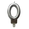 BOUGIE ANNIVERSAIRE CHIFFRE 0 H.7.5CM ARGENT