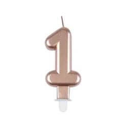 BOUGIE ANNIVERSAIRE CHIFFRE 1 H.75CM ROSE GOLD