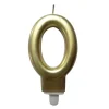 BOUGIE ANNIVERSAIRE CHIFFRE 0 H.7.5CM OR
