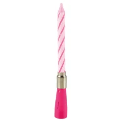 BOUGIE ANNIVERSAIRE MUSICALE H.12.5CM ROSE