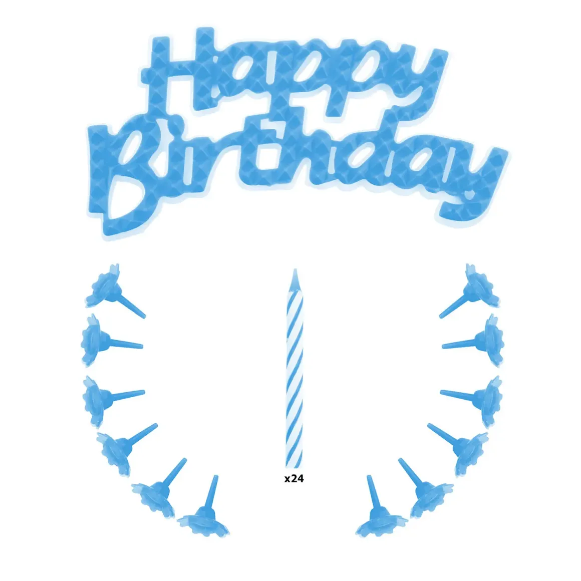 BOUGIE ANNIV X24 ET DECO JOYEUX ANNIV