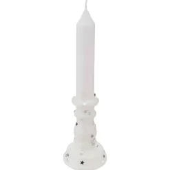 BOUGIE CHANDELLE PAILLETTE H.20CM 98G BLANC