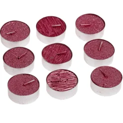 BOUGIE CHAUFFE PLAT PAILLETTE X9 PIECES ROUGE 12G