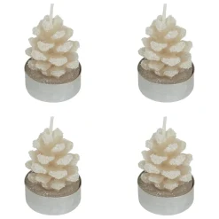 BOUGIE CHAUFFE PLAT POMME DE PIN ENNEIGE X4 PIECES 100G