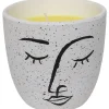 BOUGIE CITRONNELLE POT TERRACOTTA VISAGE GRAND MODELE BLANC