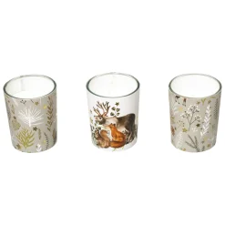 BOUGIE PARFUMEE PHOTOPHORE MARRON GLACE X3 PIECES 5X6CM