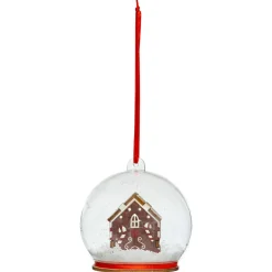BOULE DECO MAISON BISCUIT 8CM