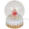 BOULE DECORATIVE EFFET NEIGE ET MUSICAL 5 LEDS H.18CM