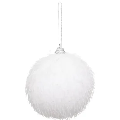 BOULE DE NOEL FIBRE PAILLETTE BLANC