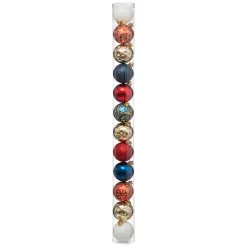 BOULE DE NOEL 60MM X12 PIECES ROUGE DORE BLEU BLANC