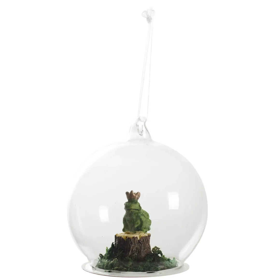BOULE DE NOEL OUVERTE CRAPAUD COURONNE 8CM