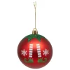 BOULE DE NOEL PLASTIQUE BOTTES ELFE ROUGE 8CM