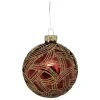 BOULE DE NOEL VERRE 7CM PAILLETTE VAGUES