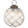 BOULE DE NOEL VERRE CROISILLON OR 8CM