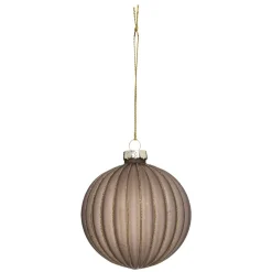 BOULE DE NOEL VERRE MARRON X3 PIECES 8CM