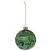 BOULE DE NOEL VERRE VERTE GUI 8CM