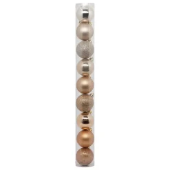 BOULE DE NOEL X9 PIECES NUDE 6CM