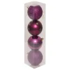 BOULE DE NOEL X4 PIECES VIOLET 8CM