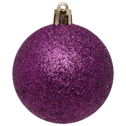BOULE DE NOEL X4 PIECES VIOLET 8CM